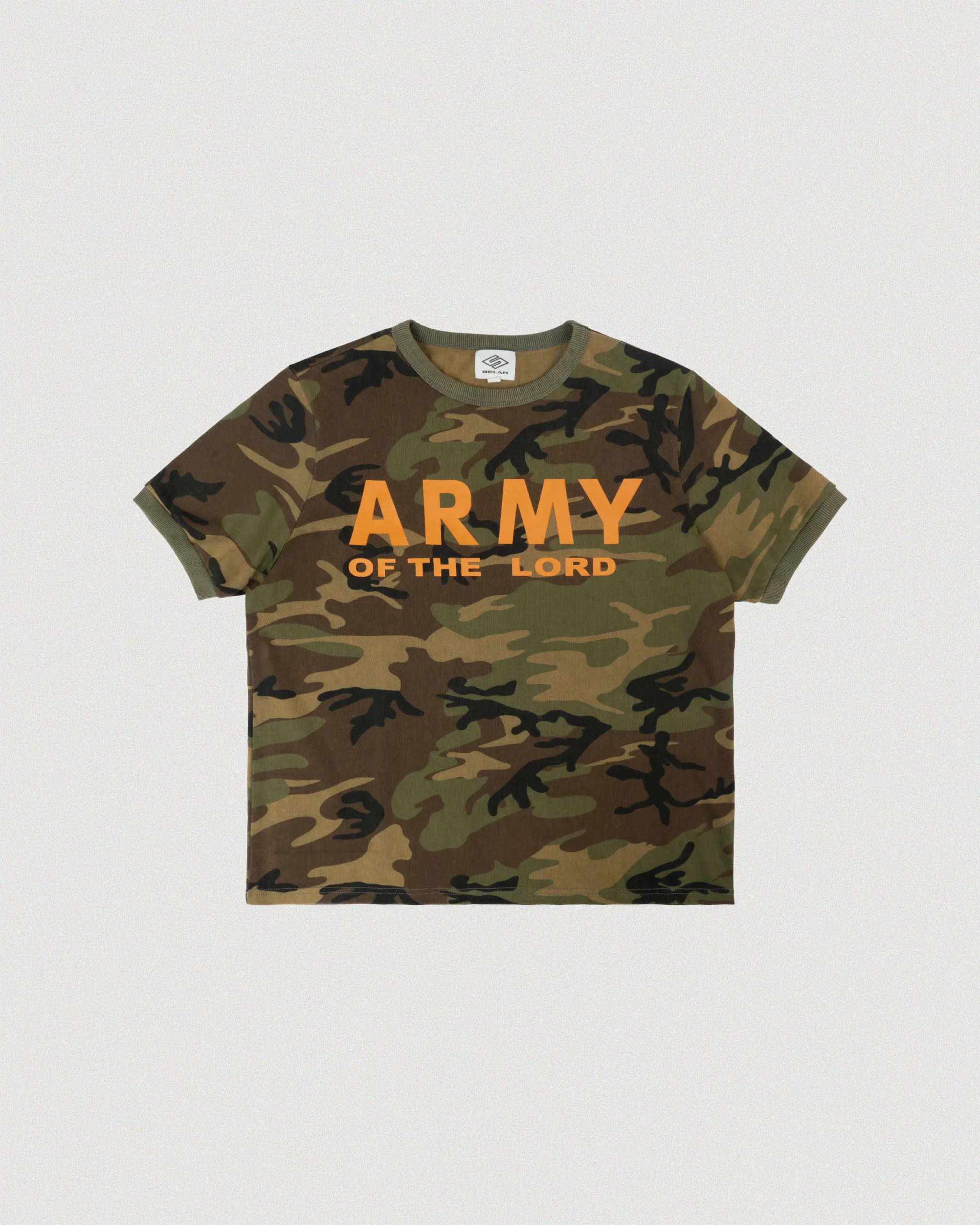 ARMYOFTHELORDCAMO70STEE SELAH ARMY OF THE LORD 70'S RINGER TEE