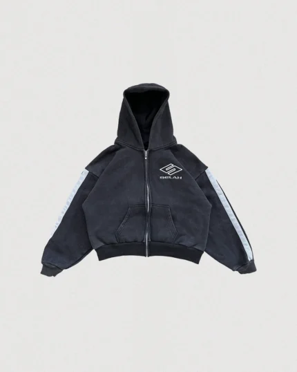 Athletica Striped Zip Up Hoodie