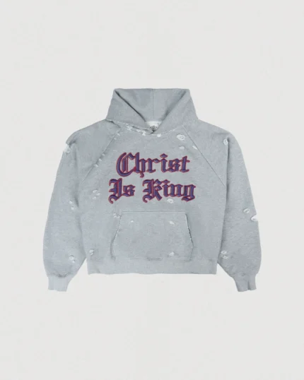 Christ Is King Distressed Raglan Hoodie