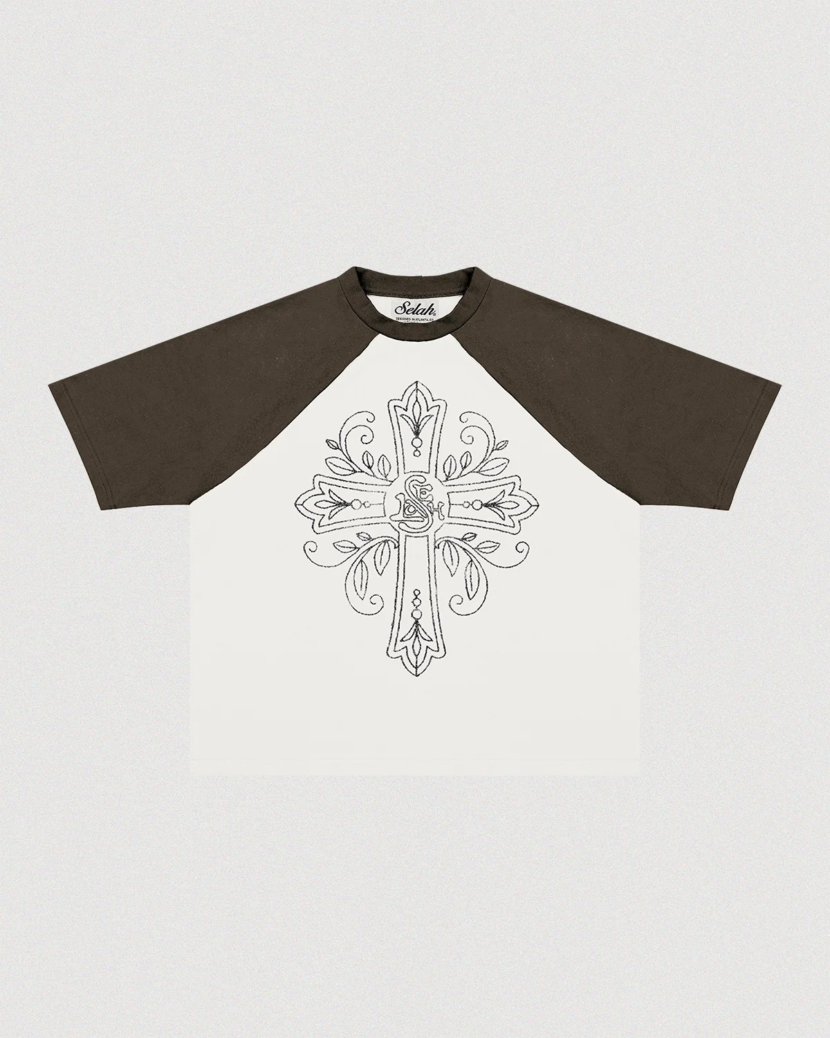 CRUCIFIXRAGLANTEE SELAH CRUCIFIX RAGLAN TEE