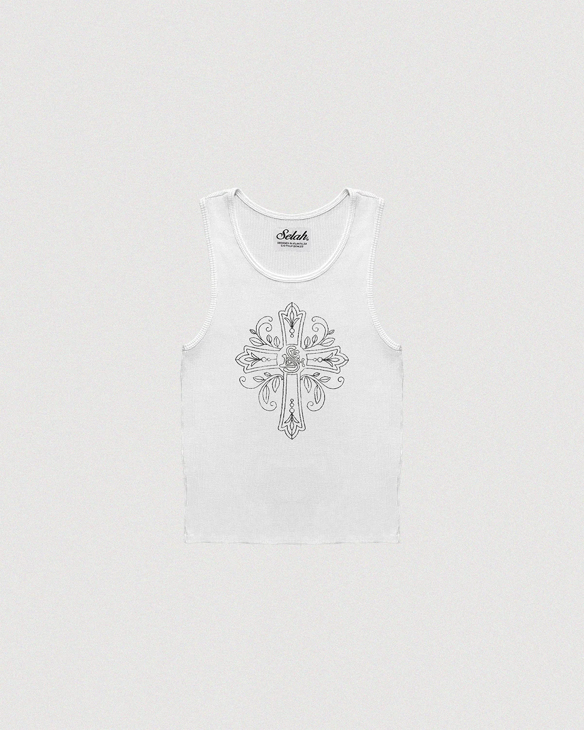 CRUCIFIXRIBBEDTANK SELAH CRUCIFIX RIBBED TANK