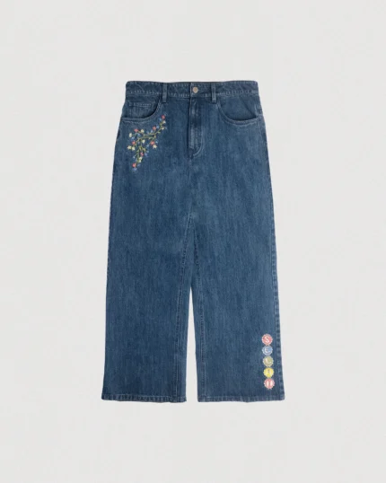 FLORAL RELAXED FLAIR DENIM