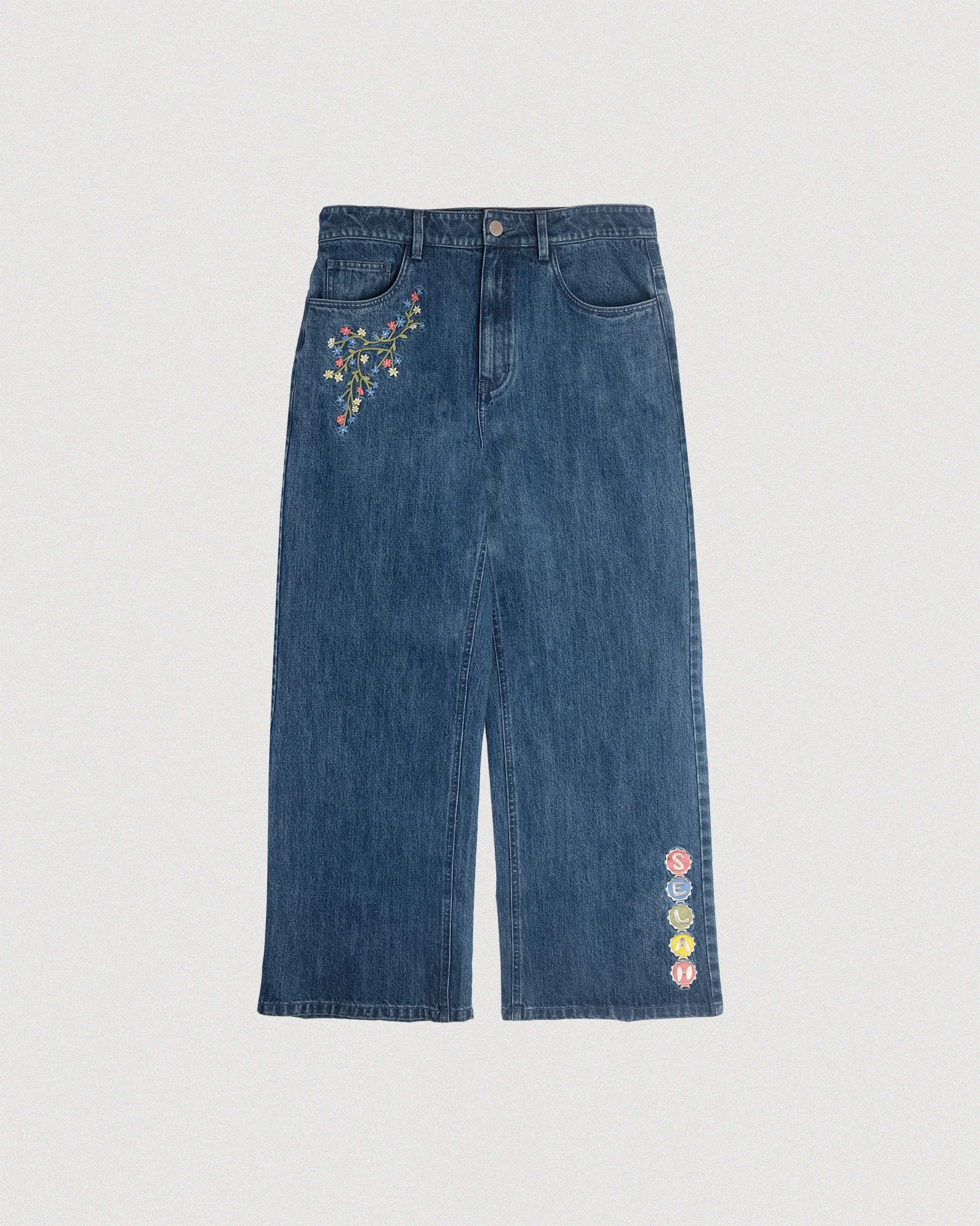 FLORALFLARES FLORAL RELAXED FLAIR DENIM