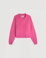 FUCHSIA COLLARED KNIT SWEATER