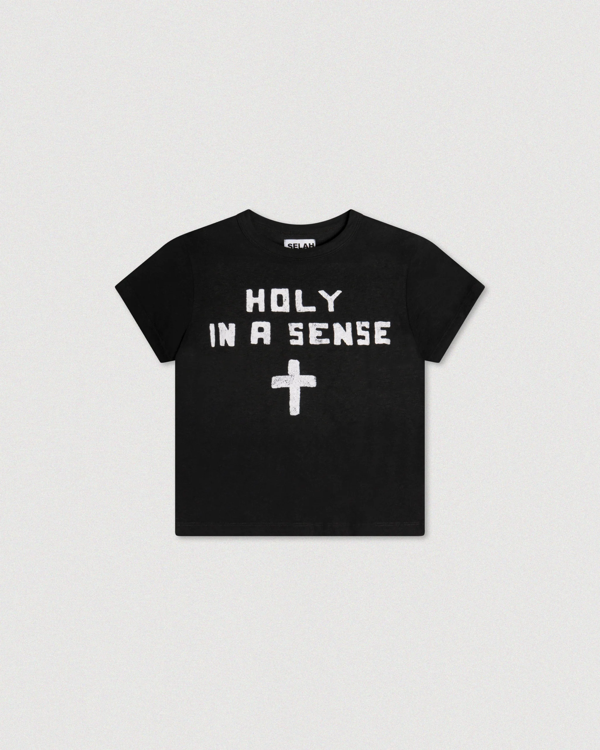 HOLYINASENSEPETITETEEFRONT SELAH HOLY IN A SENSE PETITE TEE