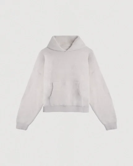 Slate Mohair Knit Hoodie