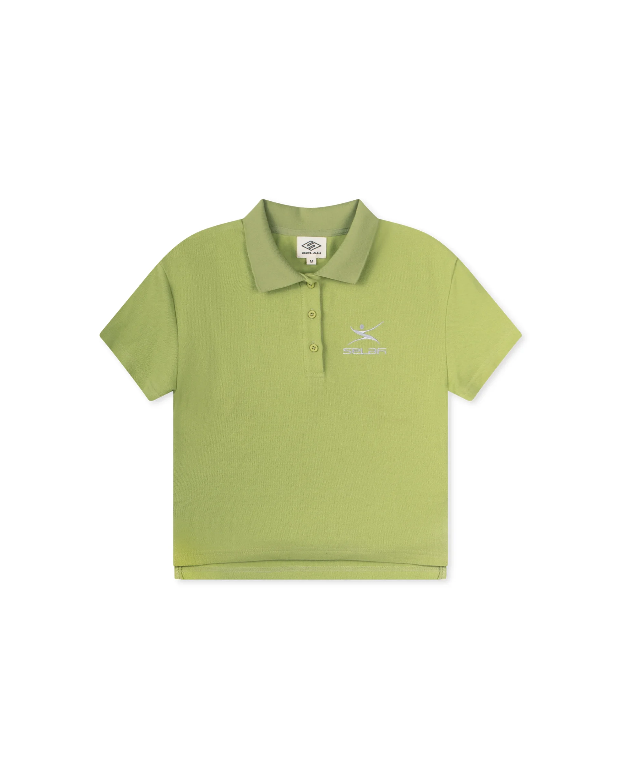 POLO_LIME_FRONT SELAH SELAH SPORT CROPPED POLO